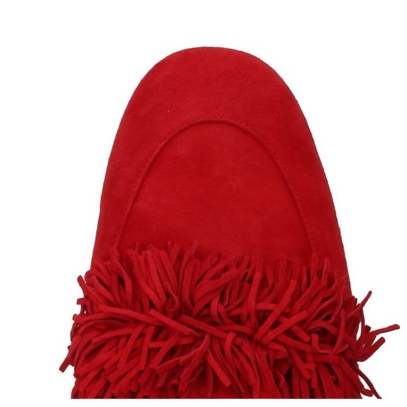 aquazzura shoes red flats fringe - Picture 3 of 4